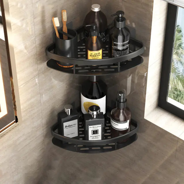 Leoní Bath Storage Racks - Black/Silver