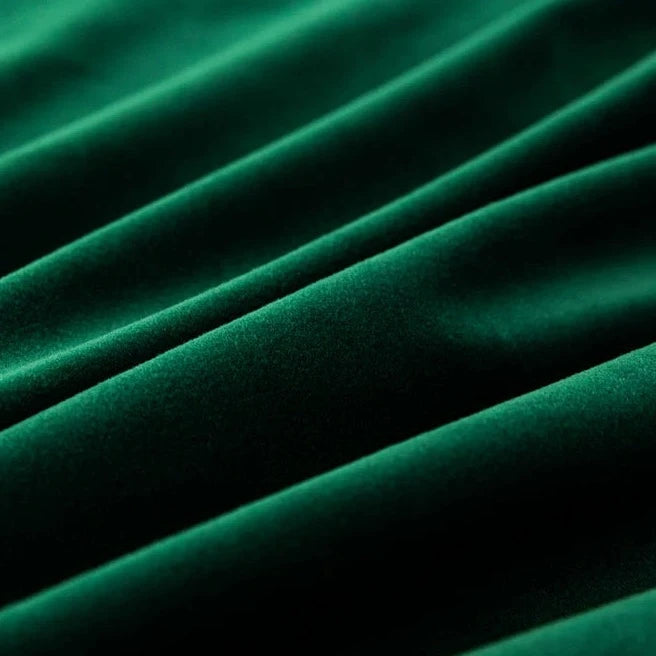 AŚENA Thick Luxury Blackout Velvet Curtain - Deep Green