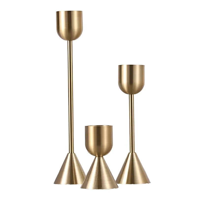 Capri Italy Gold Metal Candlestick Holders