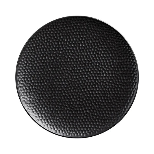 Rippling Textura Ceramic Plate - Black/White