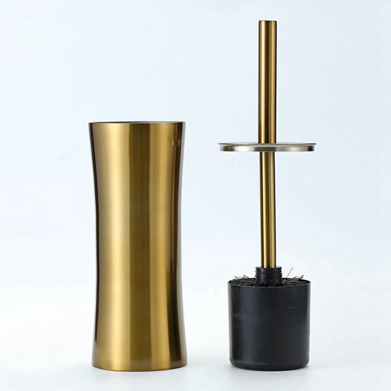 Miami Gold Brass Long Handle Toilet Brush