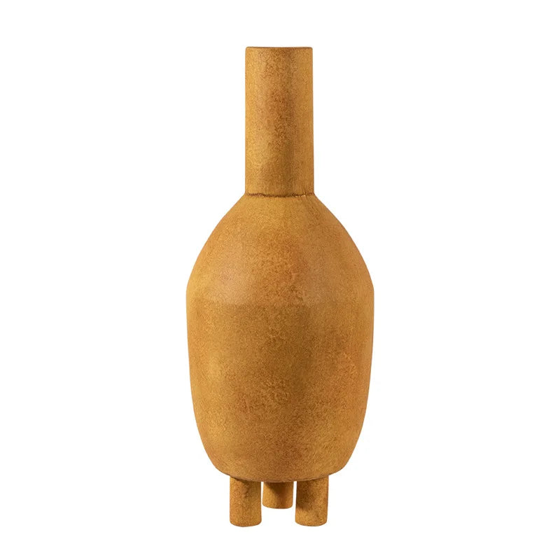 Sicily Ceramic Stone Vase - Mustard