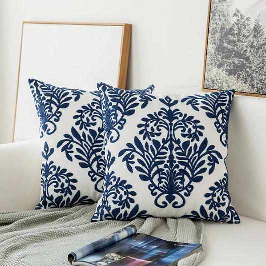 Sardinia Navy Cushion Cover - Vine