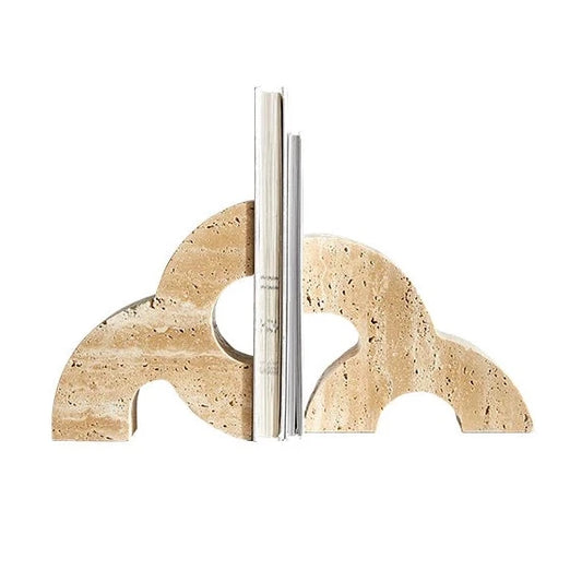 Enissa Travertine Stone Bookends