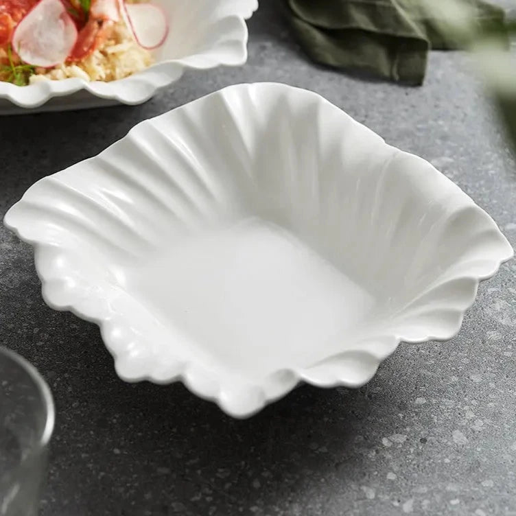 Folded Shell Ceramic Bowl