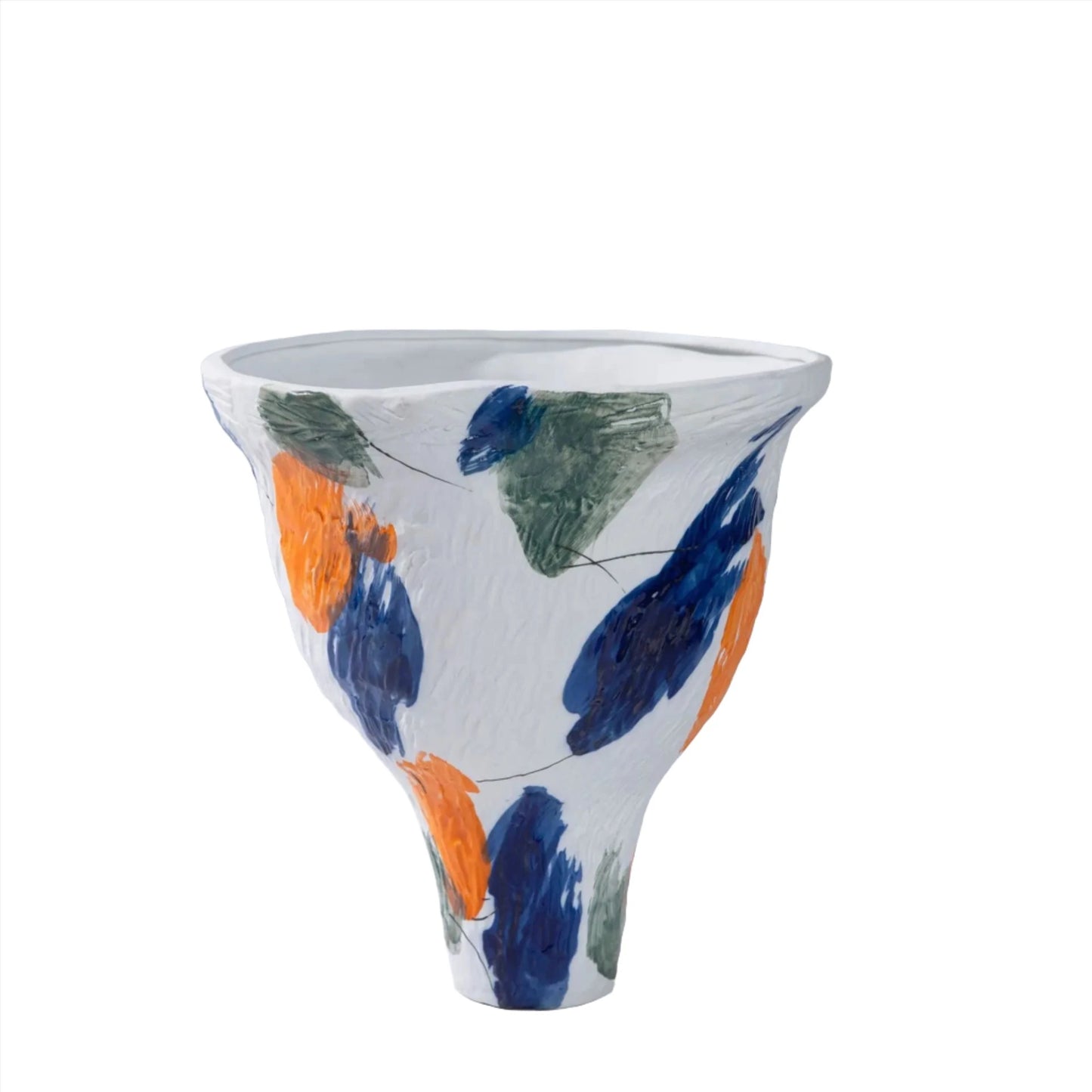 Lorena Graffiti Ceramic Handcraft Vase - Blue Morena