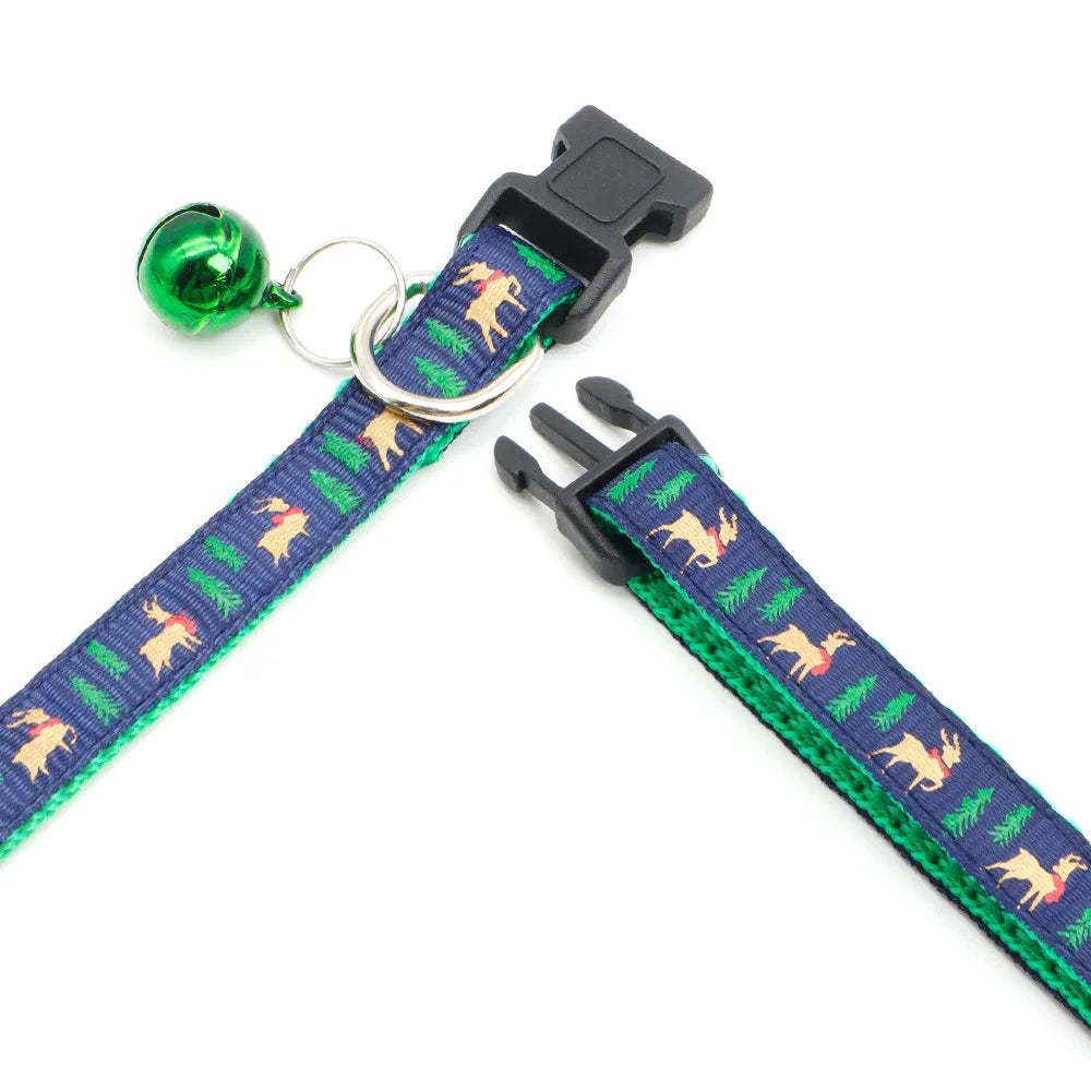 Christmas Adjustable Pet Collar with Bell - Luna