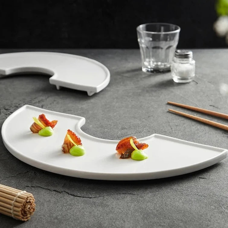 C-Shaped Tokyo Ceramic Serving Plate