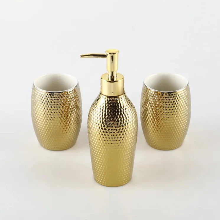 Miami Gold Ceramic Wash Soap Dispenser Kit