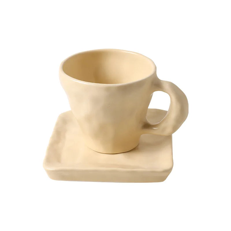 Nordic Ceramic Cream Yellow Organic Mug