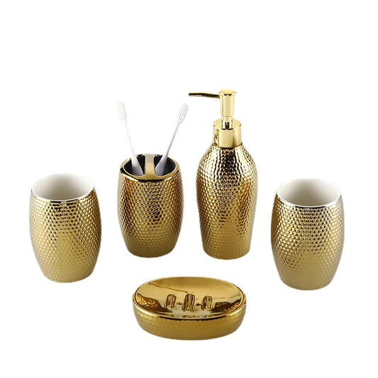 Miami Gold Ceramic Wash Soap Dispenser Kit