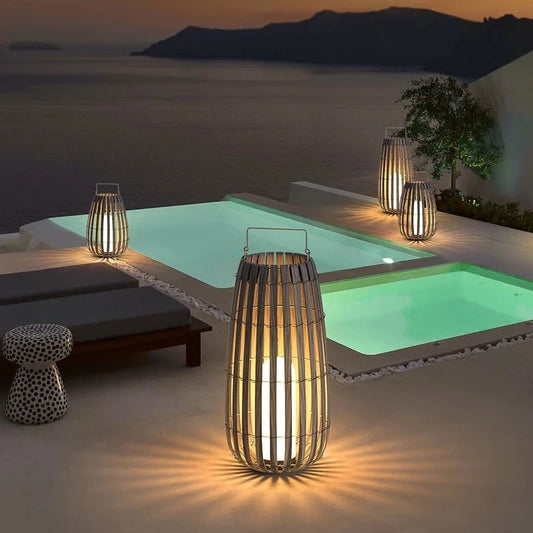 Santorini Handcrafted Rattan Lantern