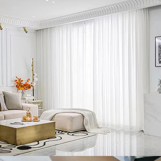 Tulle Luxurious Light Sheer Curtains - White