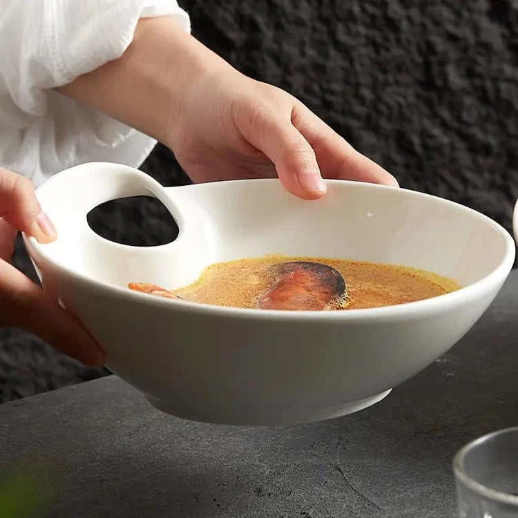 Organic Half-Pearl Ceramic Bowl