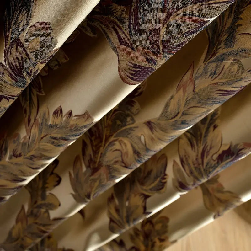 Luxury Peacock Feather Blackout Curtain