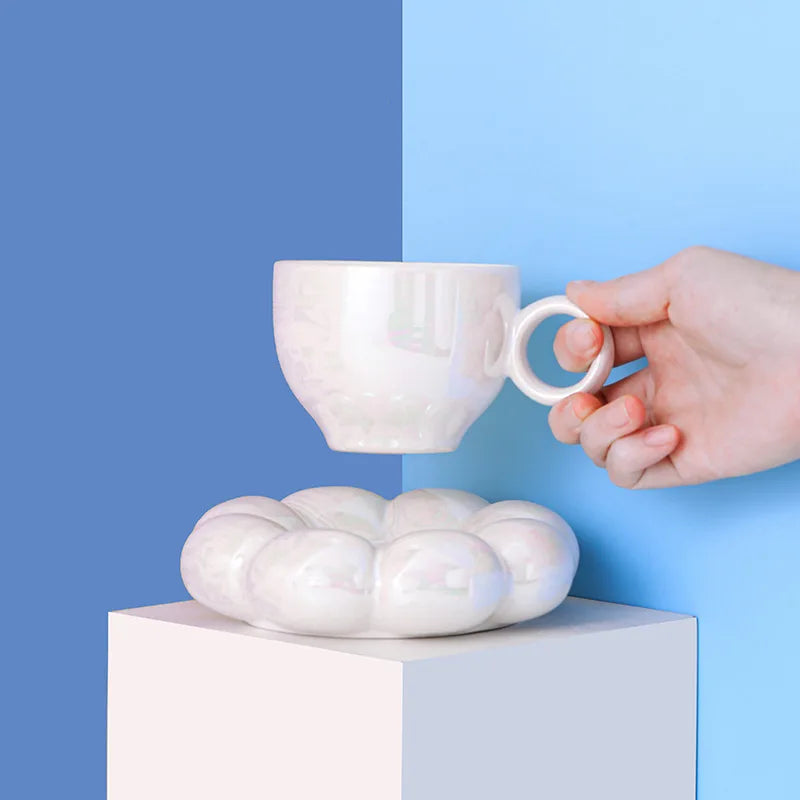 Capri Cloud Ceramic Cup - White