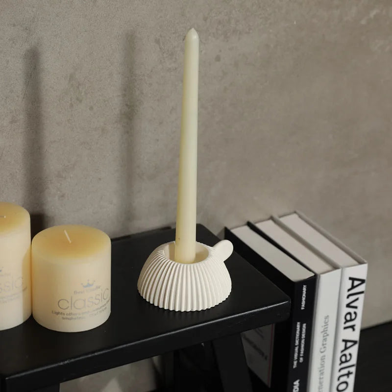 Nordic Minimalist Striped Sphere Candlestick Holder