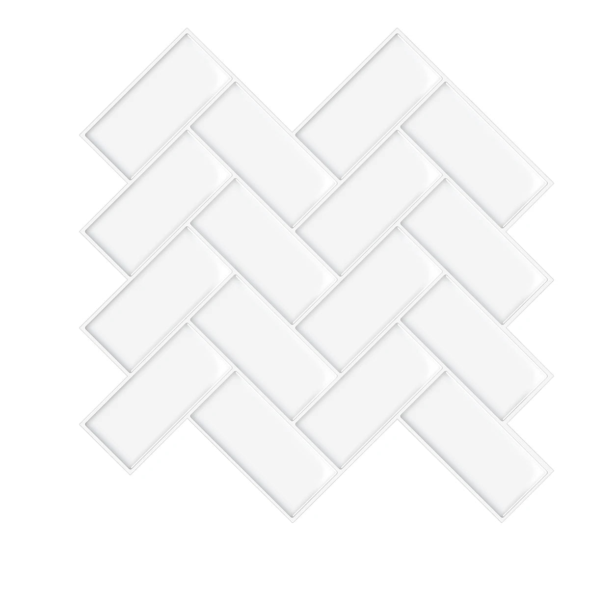 Munich Wall Tile Panels Herringbone - White