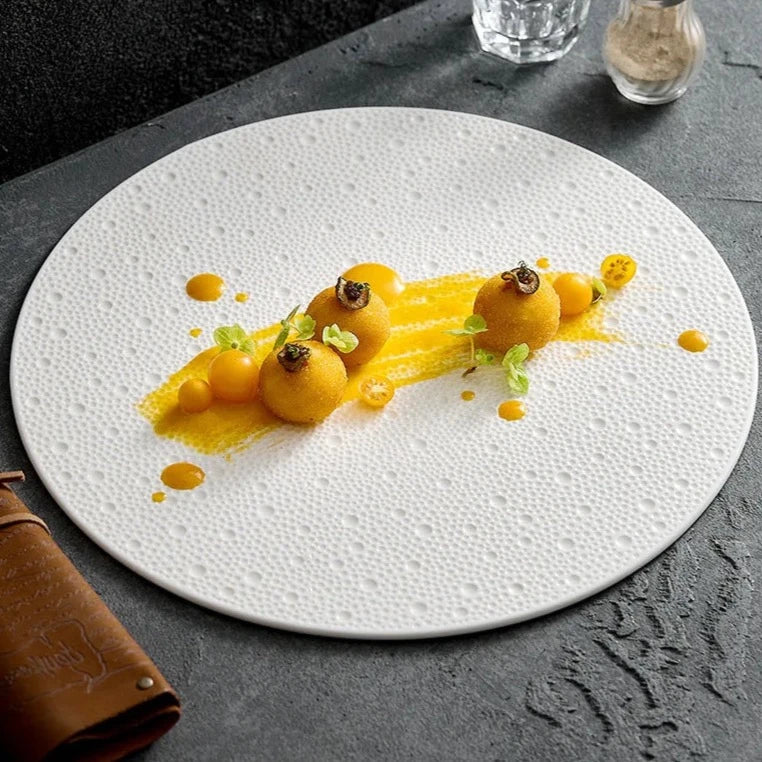 Grooved Textura Luxury Ceramic Plate