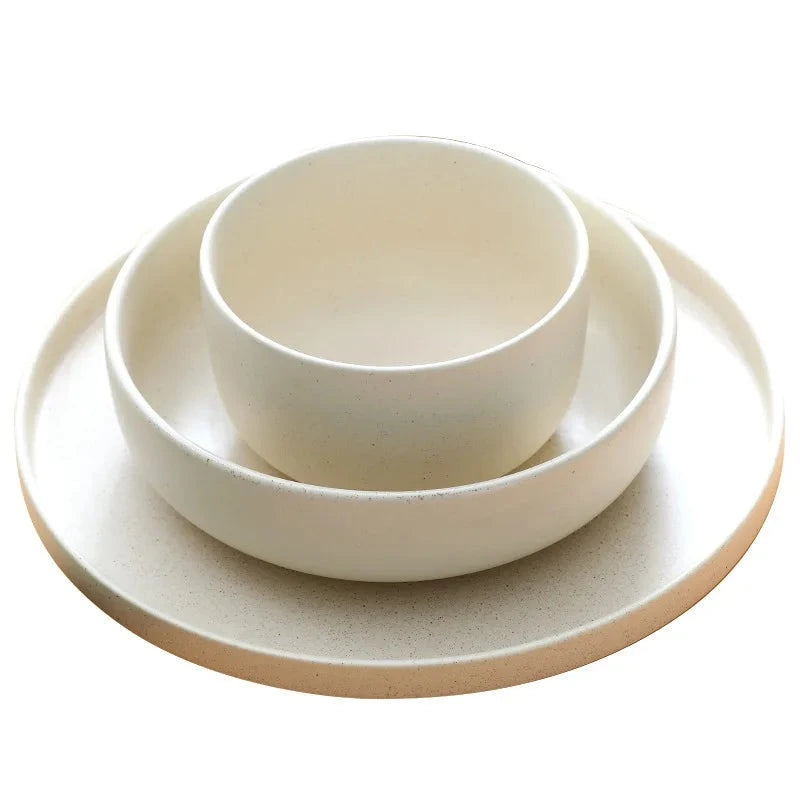 Japanese Ceramic Minimal Dinnerware - Beige