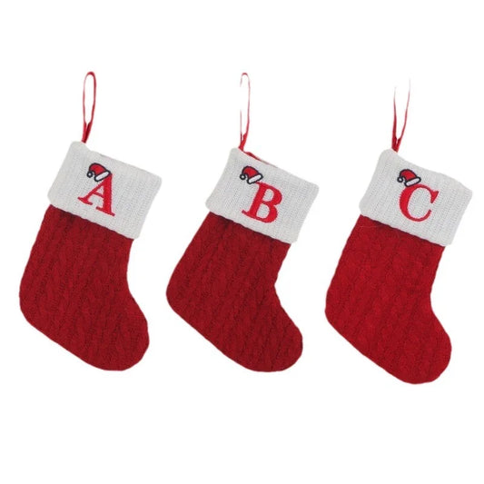 Christmas Alphabet Knitted Socks Decorations