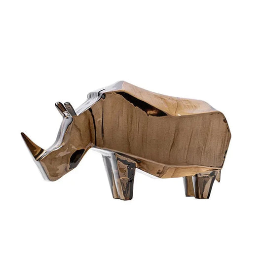 Luciano Abstract Geometric Rhino Sculpture