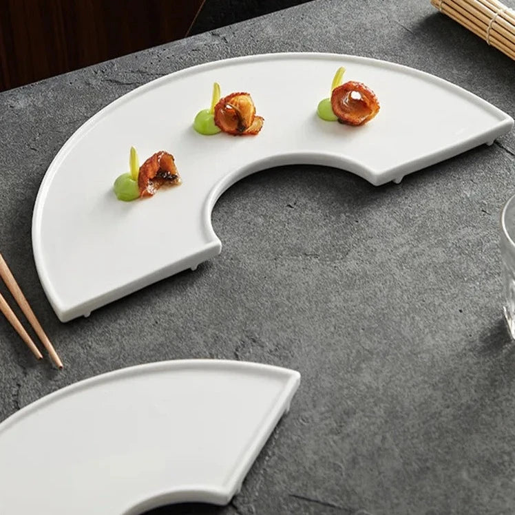 C-Shaped Tokyo Ceramic Serving Plate