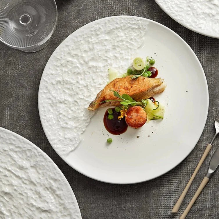 Sandy Beach Luxury Textured Ceramic Plate Collection