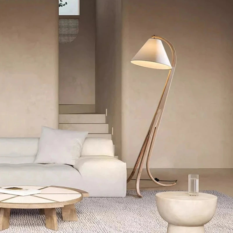 Georgina Wooden Floor Lamp - Light Brown