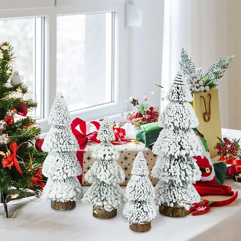 Snowy Christmas Tree Figurines