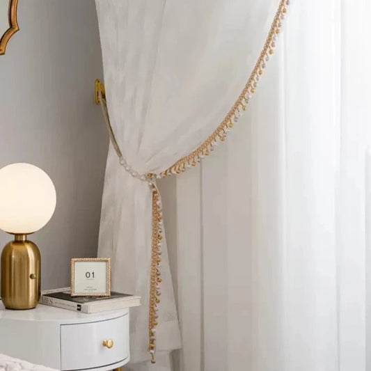 Casablanca Luxury White Ripple Sheer Curtain