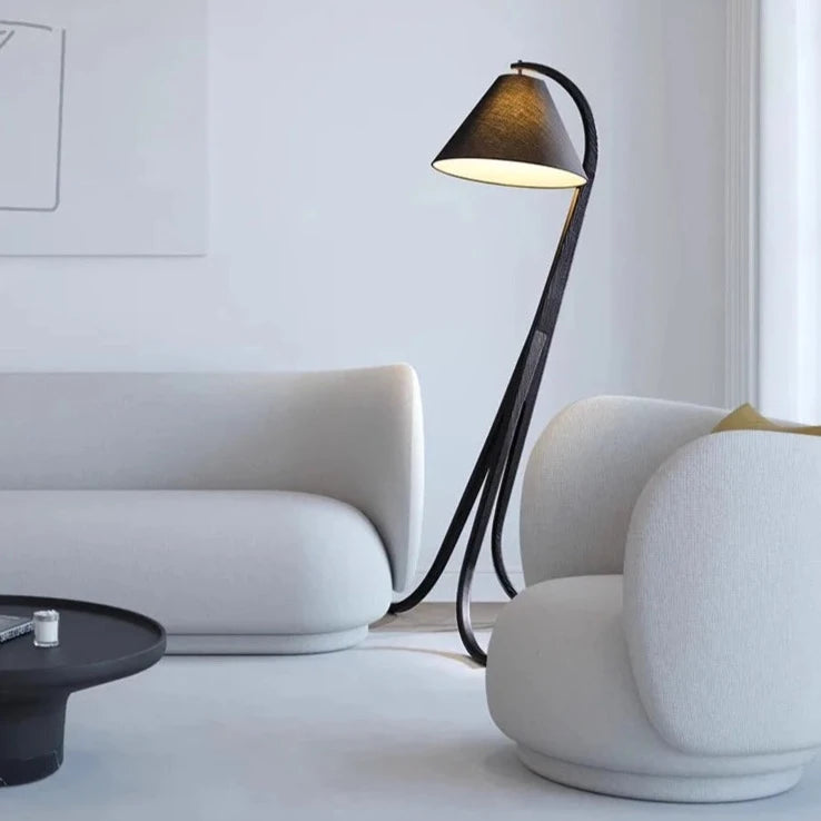 Georgina Wooden Floor Lamp - Elegant Black