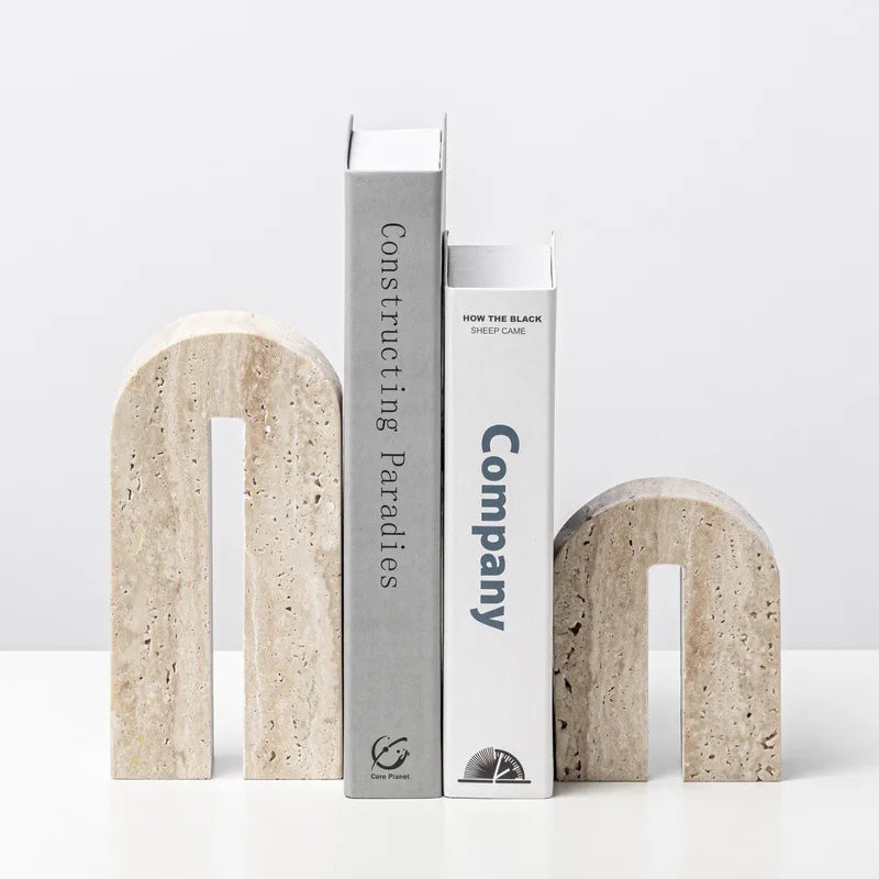 Theo Nordic Arch Natural Stone Bookends