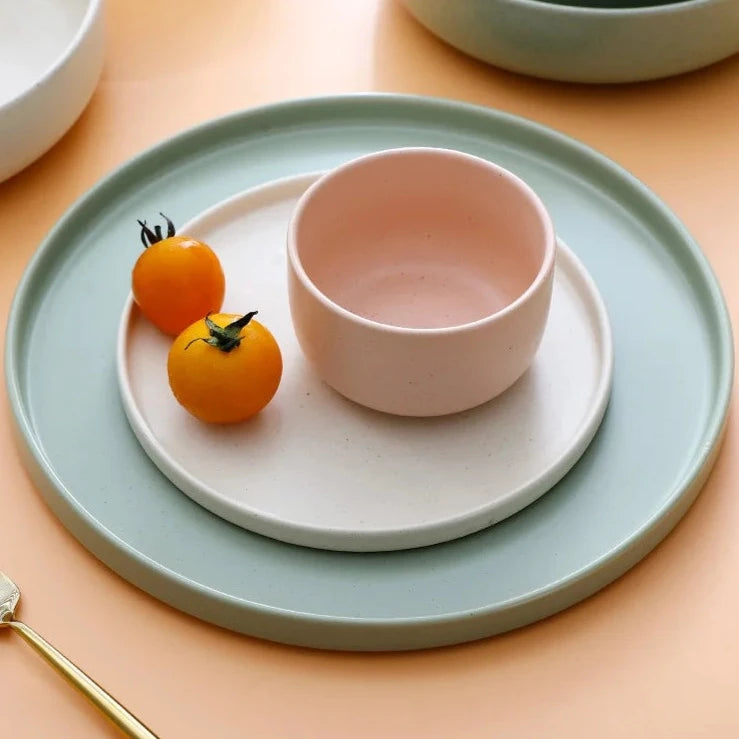 Japanese Ceramic Minimal Dinnerware - Pink