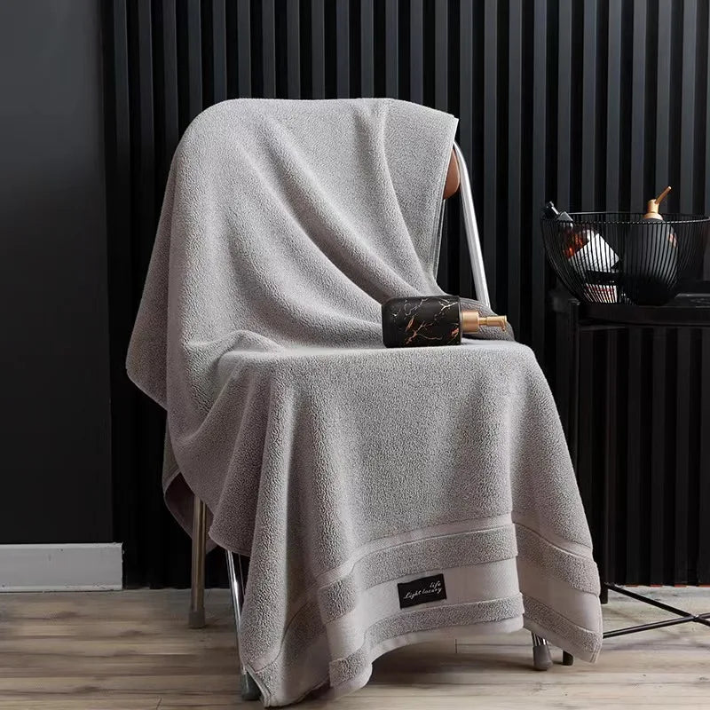 Scandinavian Light Luxury Cotton Bath Towel - Grey Sea