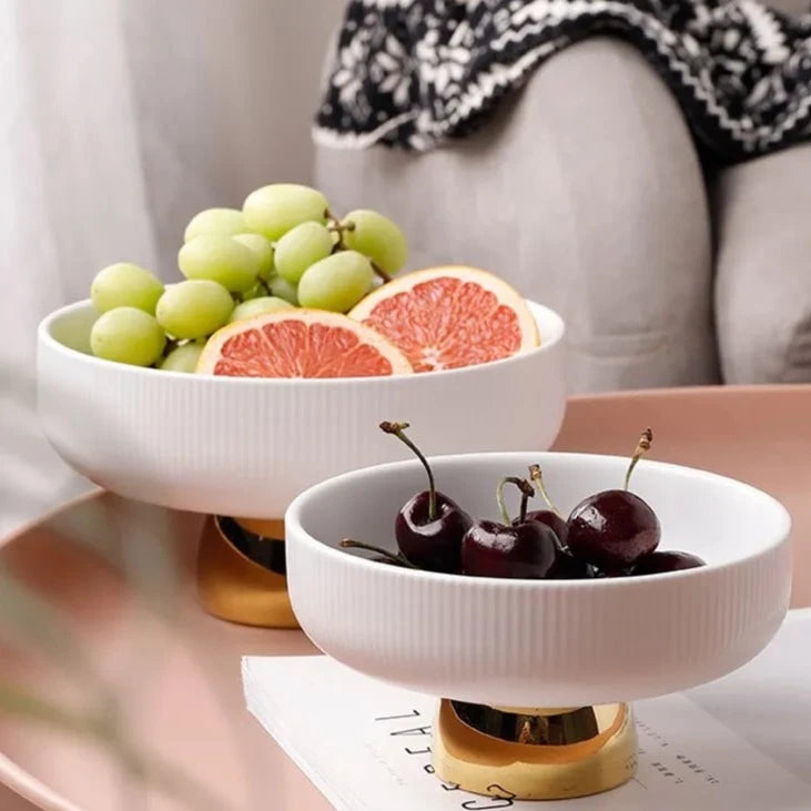 French Luxury High-Footed Ceramic Bowl