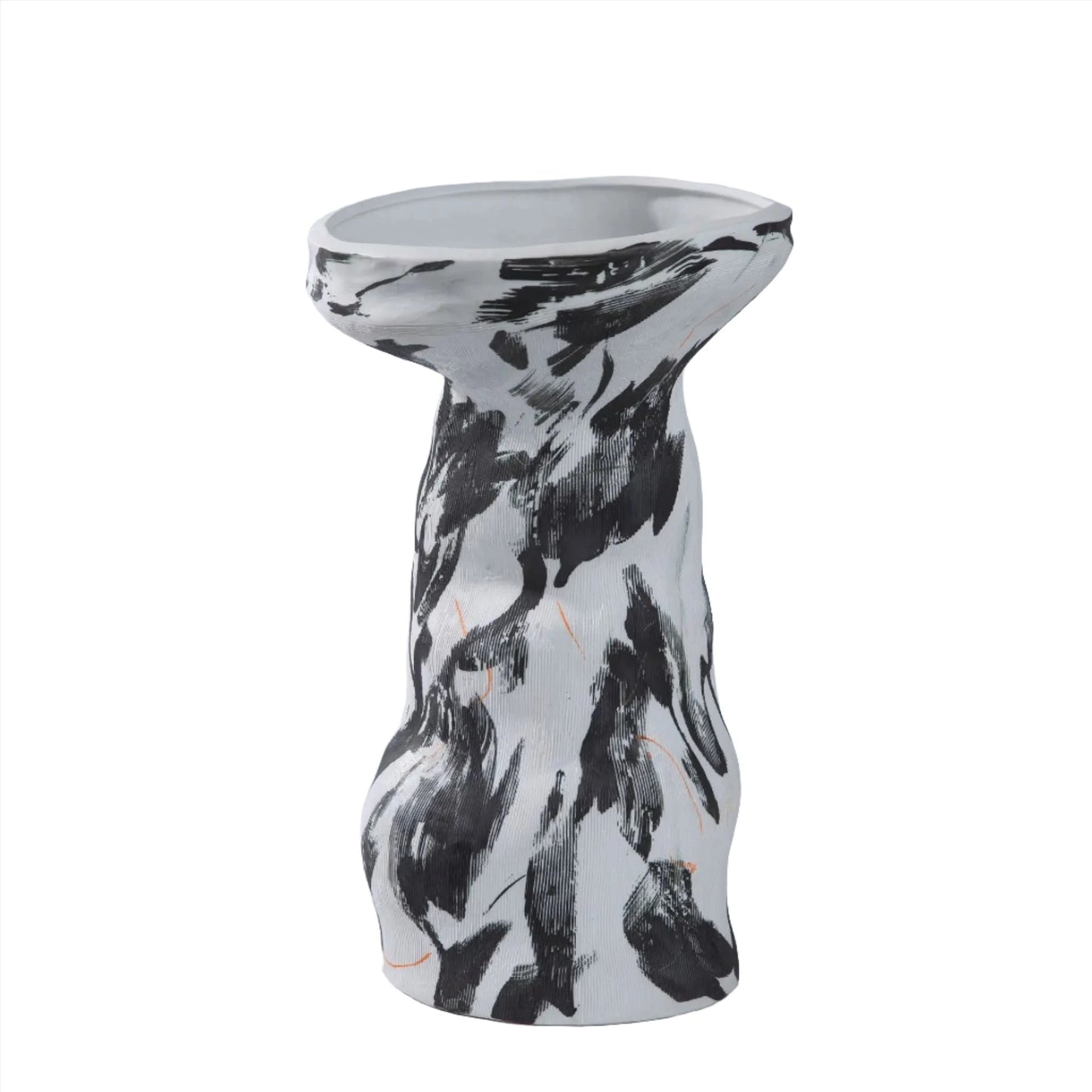 Lorena Graffiti Ceramic Handcraft Vase - Charcoal