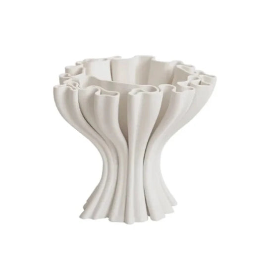 Petal White Ceramic Vase