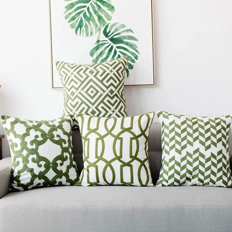 TUSCANY Green Pattern Cushion Covers