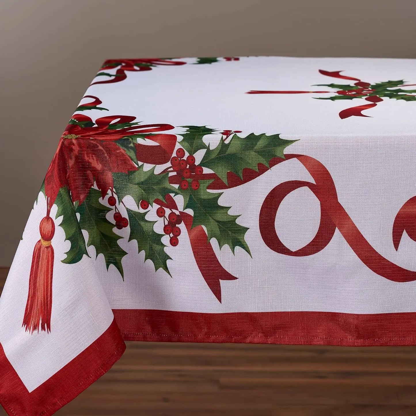 Christmas Ribbon Dining Table Cloth