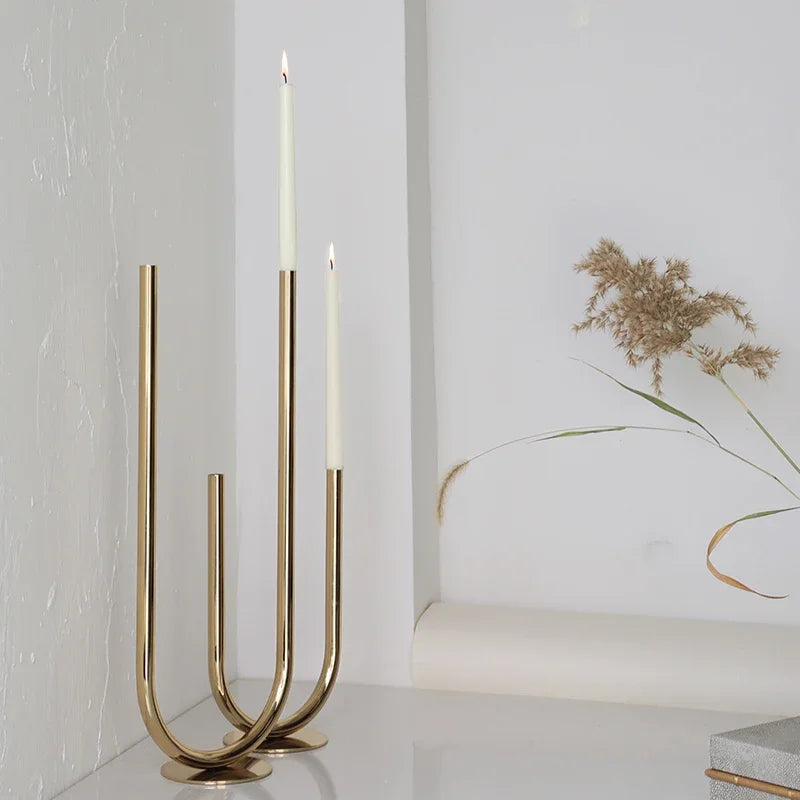 Calestina Gold Minimalist Candlestick Holder