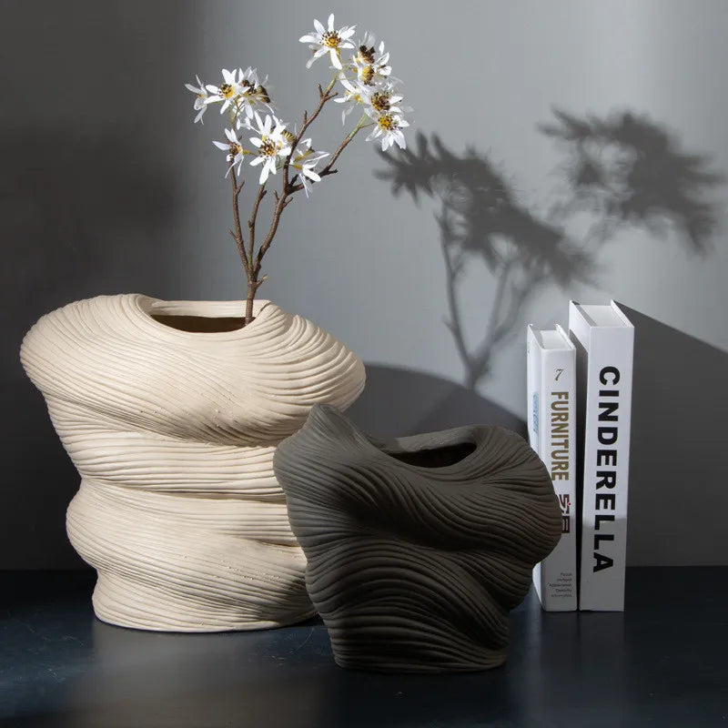 Carmen Winding Ceramic Vase - Noura