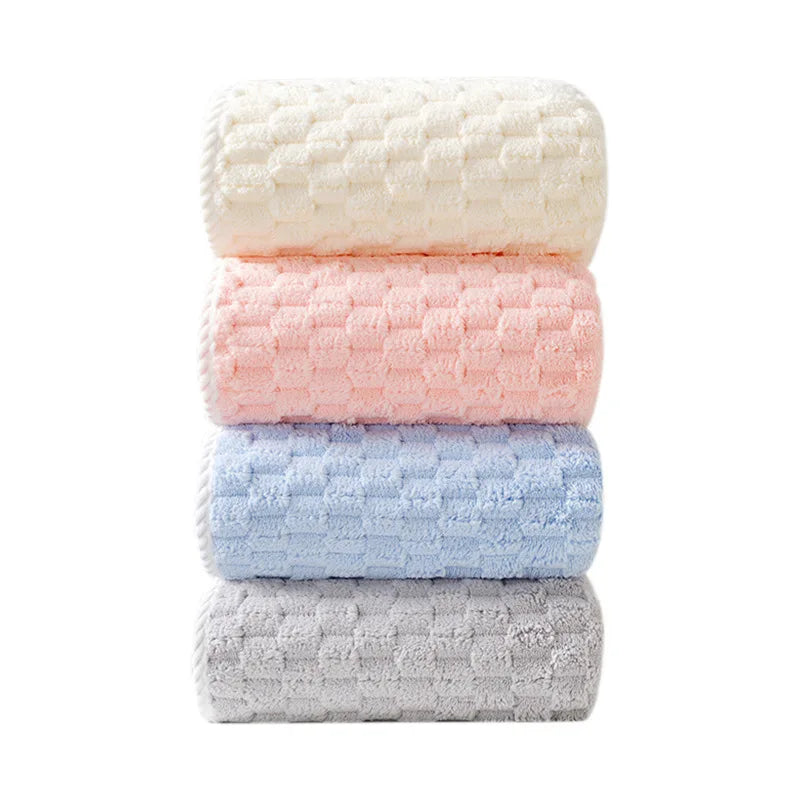 Amalfi Soft Cloud Coral Velvet Bath Towel Set - Pink