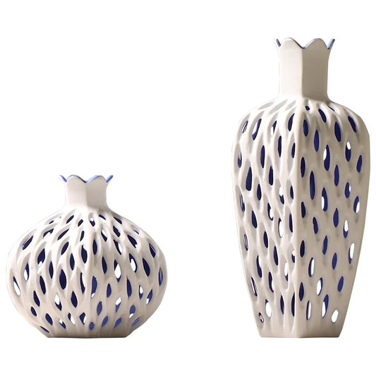 Creative Hollow Ceramic Vase Collection