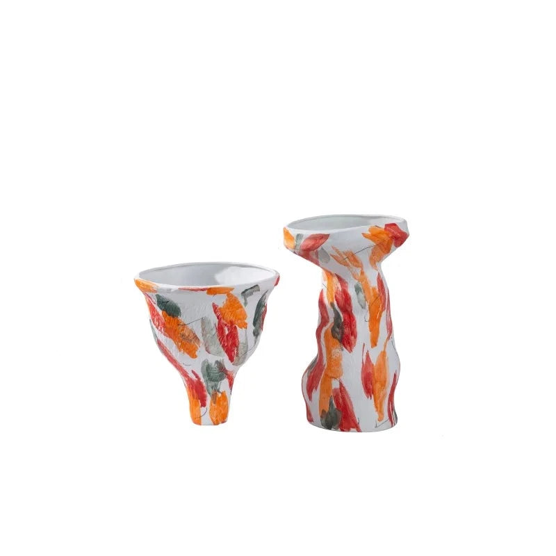 Lorena Graffiti Ceramic Handcraft Vase - Bright Autumn