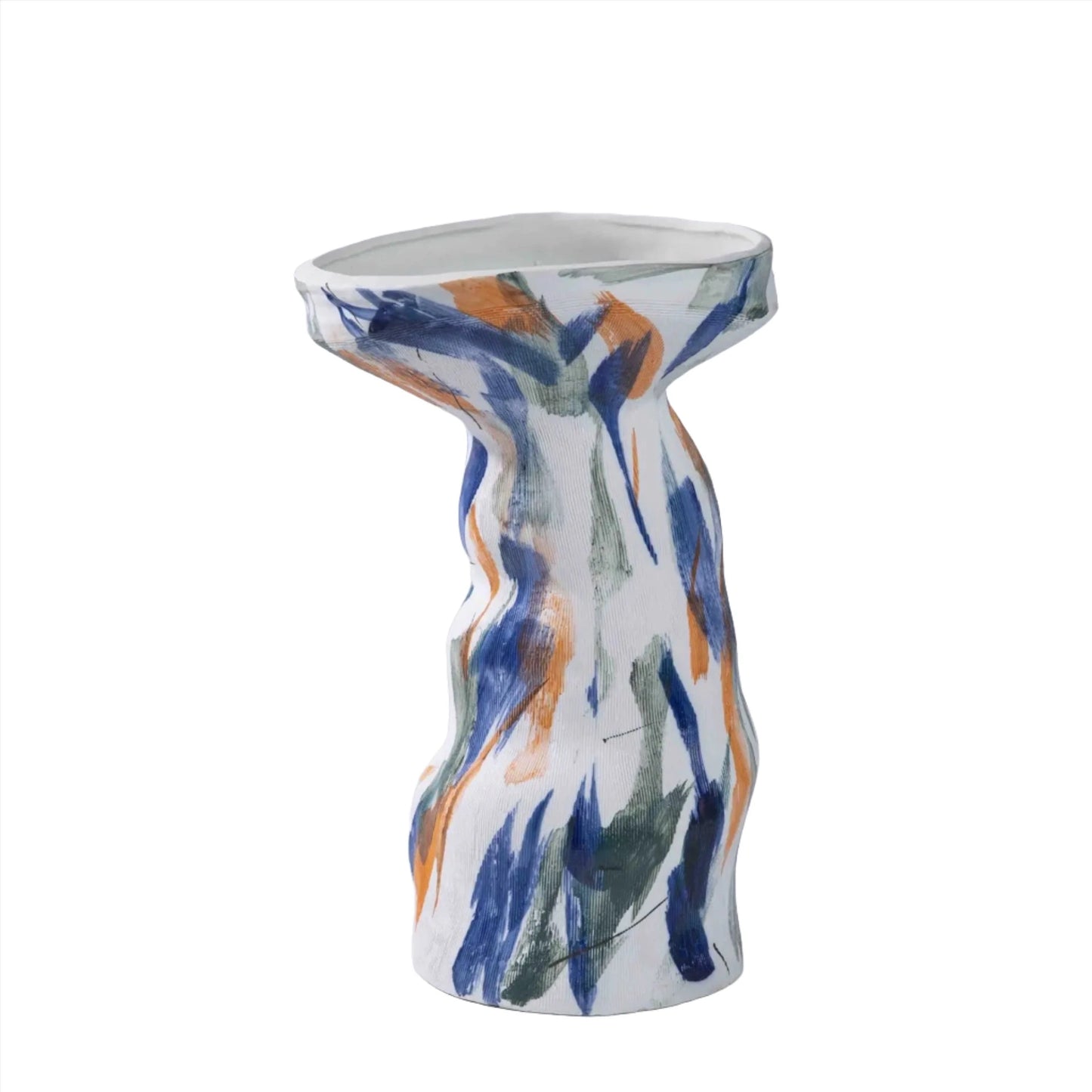 Lorena Graffiti Ceramic Handcraft Vase - Blue Morena