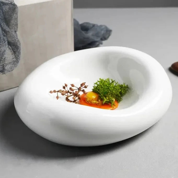 Smooth Chunky Ceramic Plate Bowl