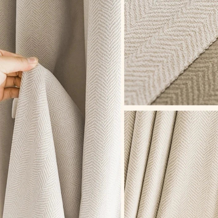 London Luxury Blackout Curtain - Cream/Beige