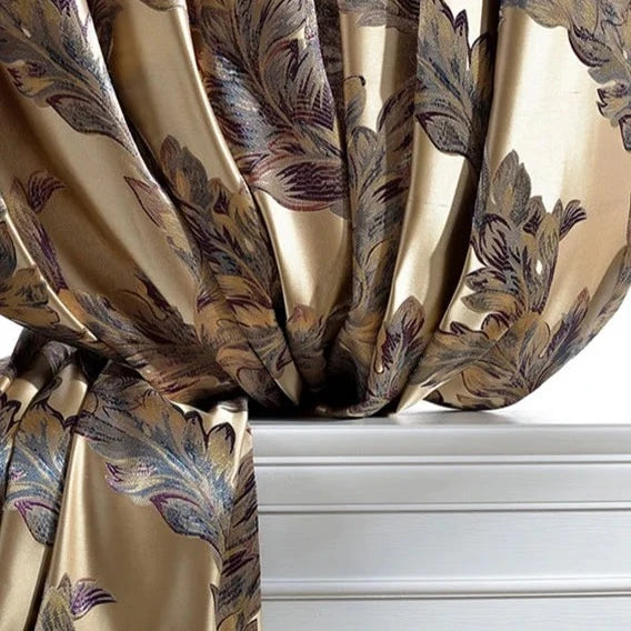 Luxury Peacock Feather Blackout Curtain