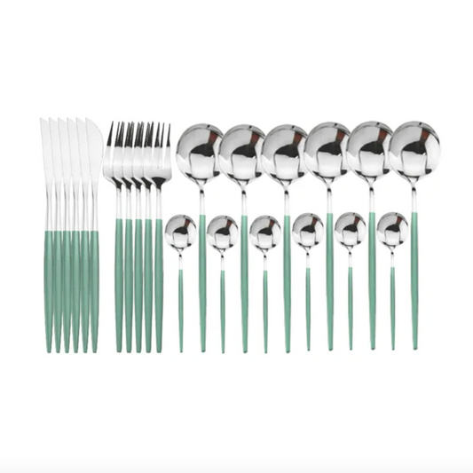 CASA Sicily Mint 24pcs Stainless Steel Cutlery Set